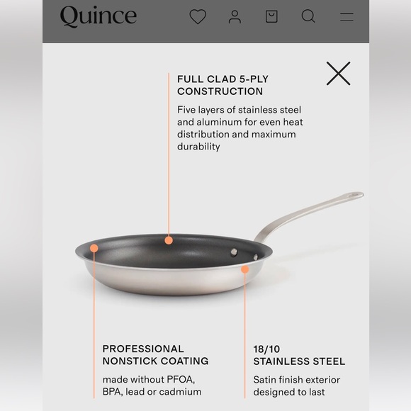 Quince 5ply nonstick 10in pan - Picture 3 of 8